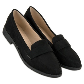 Small Swan Mocasines de ante negro 4