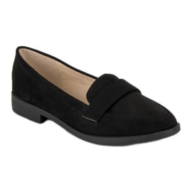 Small Swan Mocasines de ante negro 1