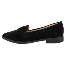Small Swan Mocasines de ante negro 2