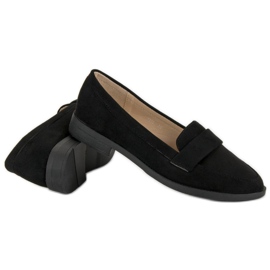 Small Swan Mocasines de ante negro 3