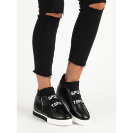 Zapatillas negras con cremallera negro 1