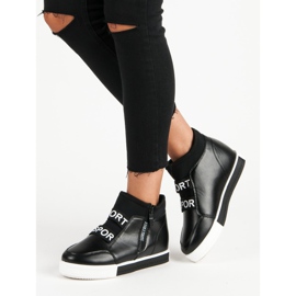 Zapatillas negras con cremallera negro 2