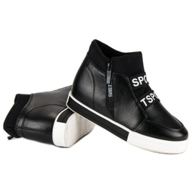Zapatillas negras con cremallera negro 6