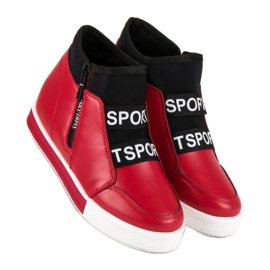 Zapatillas rojas con cremallera negro rojo 7