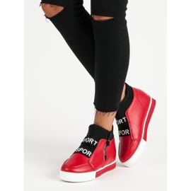Zapatillas rojas con cremallera negro rojo 6