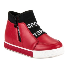 Zapatillas rojas con cremallera negro rojo 1