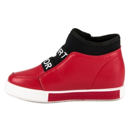 Zapatillas rojas con cremallera negro rojo 2