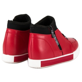 Zapatillas rojas con cremallera negro rojo 3