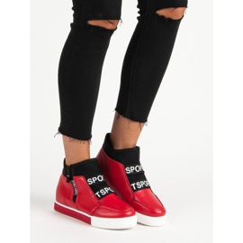 Zapatillas rojas con cremallera negro rojo 5