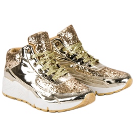 Zapatillas doradas con purpurina dorado 6