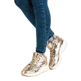 Zapatillas doradas con purpurina dorado 2