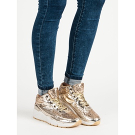 Zapatillas doradas con purpurina dorado 1
