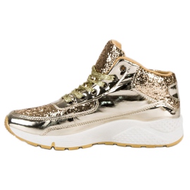 Zapatillas doradas con purpurina dorado 4
