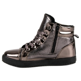 Deportivas lacadas por encima del tobillo gris multicolor 3