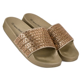 Zapatillas doradas elegantes dorado 3