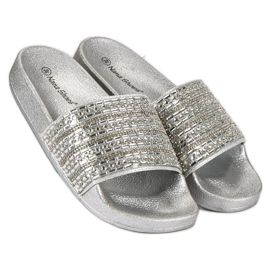 Zapatillas plateadas elegantes gris 1