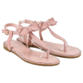 Melisa Sandalias Flip Flops Con Lazo rosado 4
