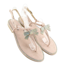 Sandalias beige y rosa 218-120 rosado 4