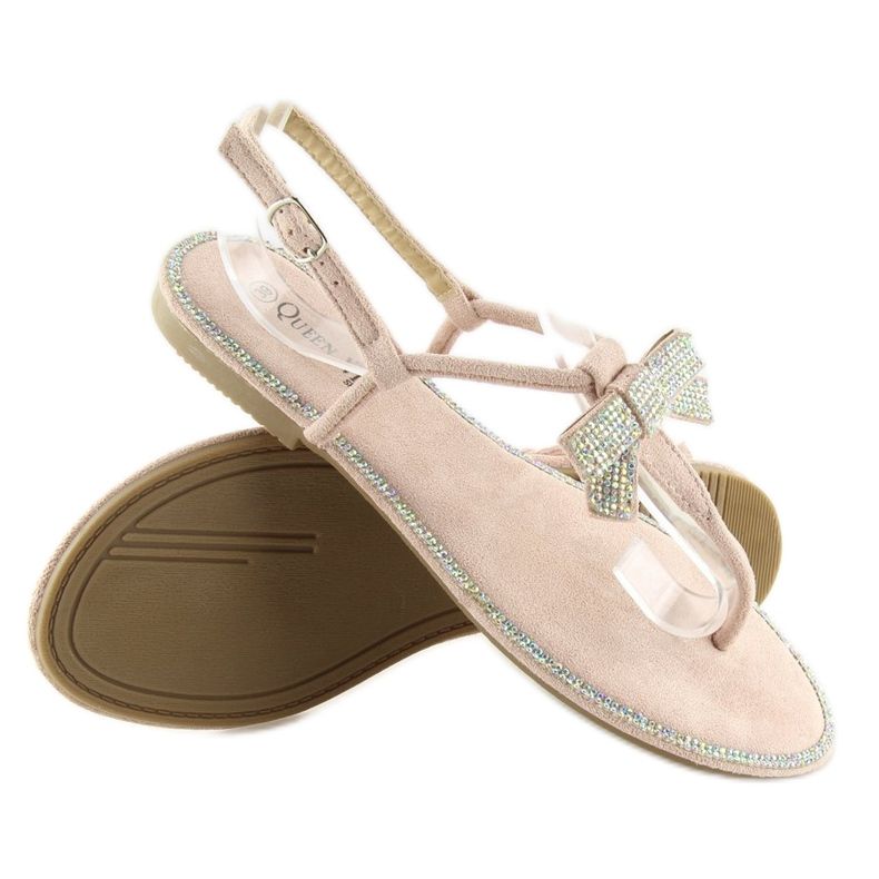 Sandalias beige y rosa 218-120 rosado 1