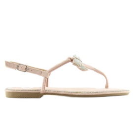 Sandalias beige y rosa 218-120 rosado 3