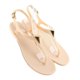 Sandalias meliski beige chanclas D1D nude 4