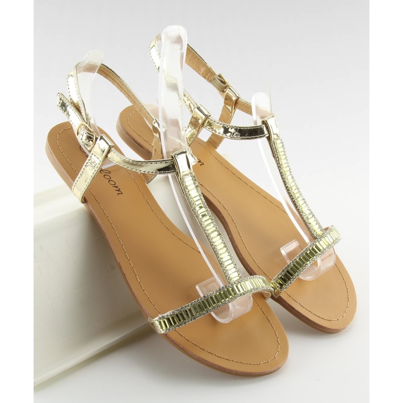 Sandalias con circonitas doradas SY644 oro dorado 1
