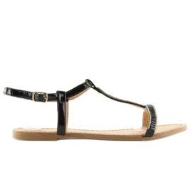Sandalias con circonitas negras SY644 negro 2 Sandalias con circonitas negras SY644 negro 2