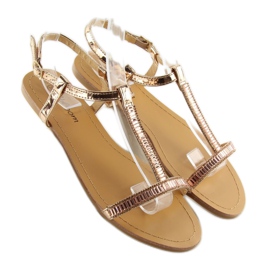 Sandalias con circonitas rosas SY644 1