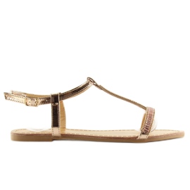 Sandalias con circonitas rosas SY644 2