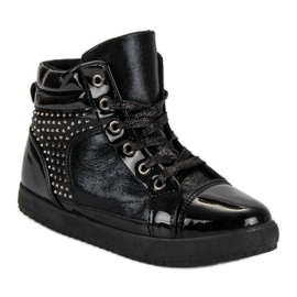 Zapatillas Lacadas Arriba del Tobillo negro 2