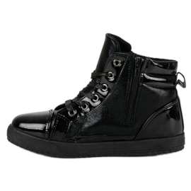 Zapatillas Lacadas Arriba del Tobillo negro 3