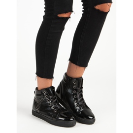 Zapatillas Lacadas Arriba del Tobillo negro 6