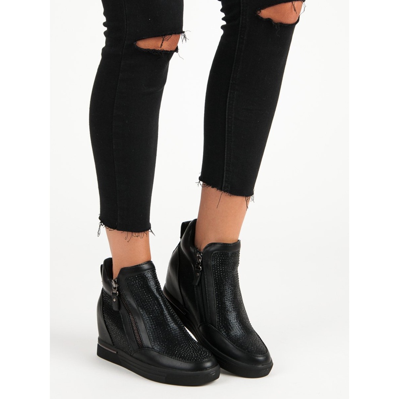 Zapatillas en la cremallera negro 2 Zapatillas en la cremallera negro 2