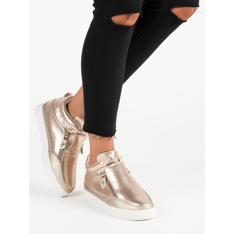 Lgm Deportivas doradas con cremallera dorado 1 Lgm Deportivas doradas con cremallera dorado 1