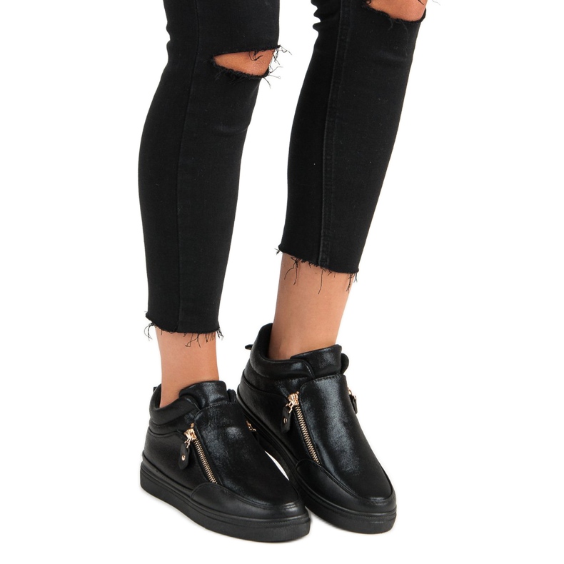 Lgm Zapatillas negras con cremallera negro 1 Lgm Zapatillas negras con cremallera negro 1