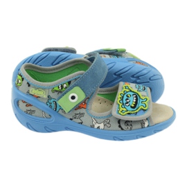 Sandalias inserto piel Befado 433P azul naranja gris 3