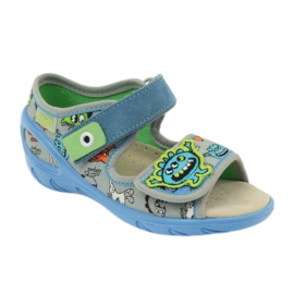 Sandalias inserto piel Befado 433P azul naranja gris 1