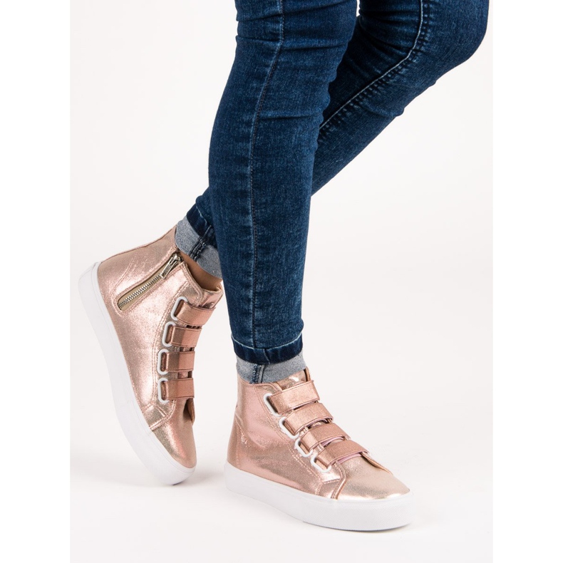 Deportivas Rosas Con Elástico rosado 1