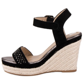 Sweet Shoes Alpargatas negras con cuña negro 3