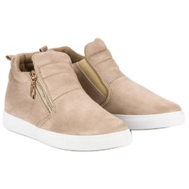 Zapatillas de gamuza sin cordones marrón 5