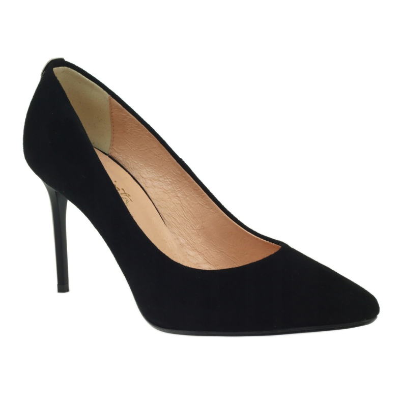Espinto Bombas de cuero para mujeres en Szpilka 791 Black negro 1 Espinto Bombas de cuero para mujeres en Szpilka 791 Black negro 1