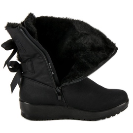 Botas de nieve cálidas con cremallera. negro 6