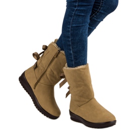 Botas de nieve cálidas con cremallera. verde 2