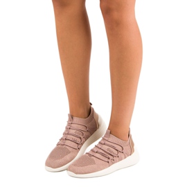 Kylie Calzado deportivo textil sin cordones rosado 1