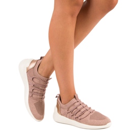 Kylie Calzado deportivo textil sin cordones rosa 2