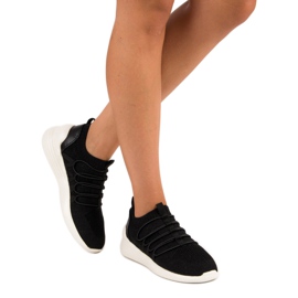 Kylie Calzado deportivo textil sin cordones negro 1