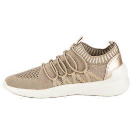 Kylie Calzado deportivo textil sin cordones marrón amarillo 4
