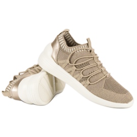 Kylie Calzado deportivo textil sin cordones marrón amarillo 5