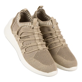 Kylie Calzado deportivo textil sin cordones marrón amarillo 6