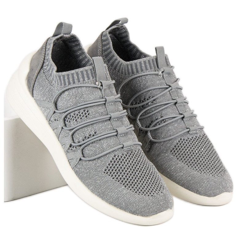 Kylie Calzado deportivo textil sin cordones gris 2
